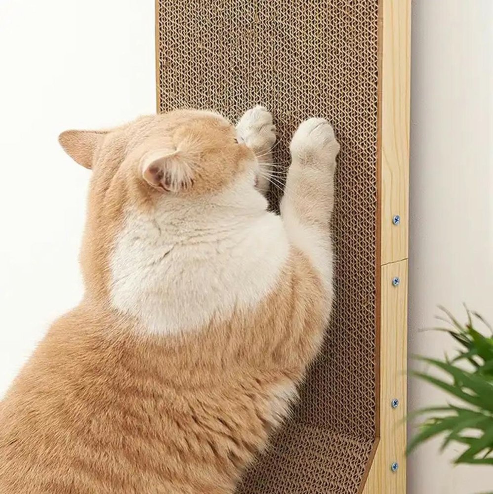 Cat Corner Scratcher with Toy Cardboard Scratching Post Bed Lounger (0)
