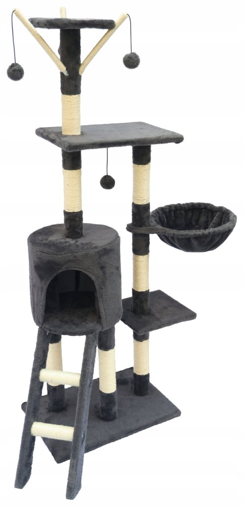 Cat House Tree with Sisal Scratching Posts - 138cm, 6 levels (1)