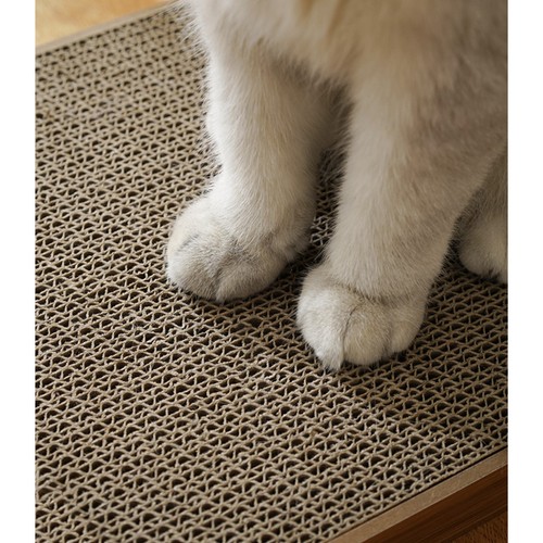 Purlov Cat Corner Scratcher with Toy Cardboard Scratching Post (12)