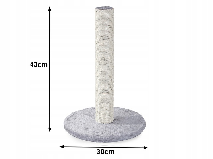 Cat Sisal Scratching Post, 43 cm - Gray (0)