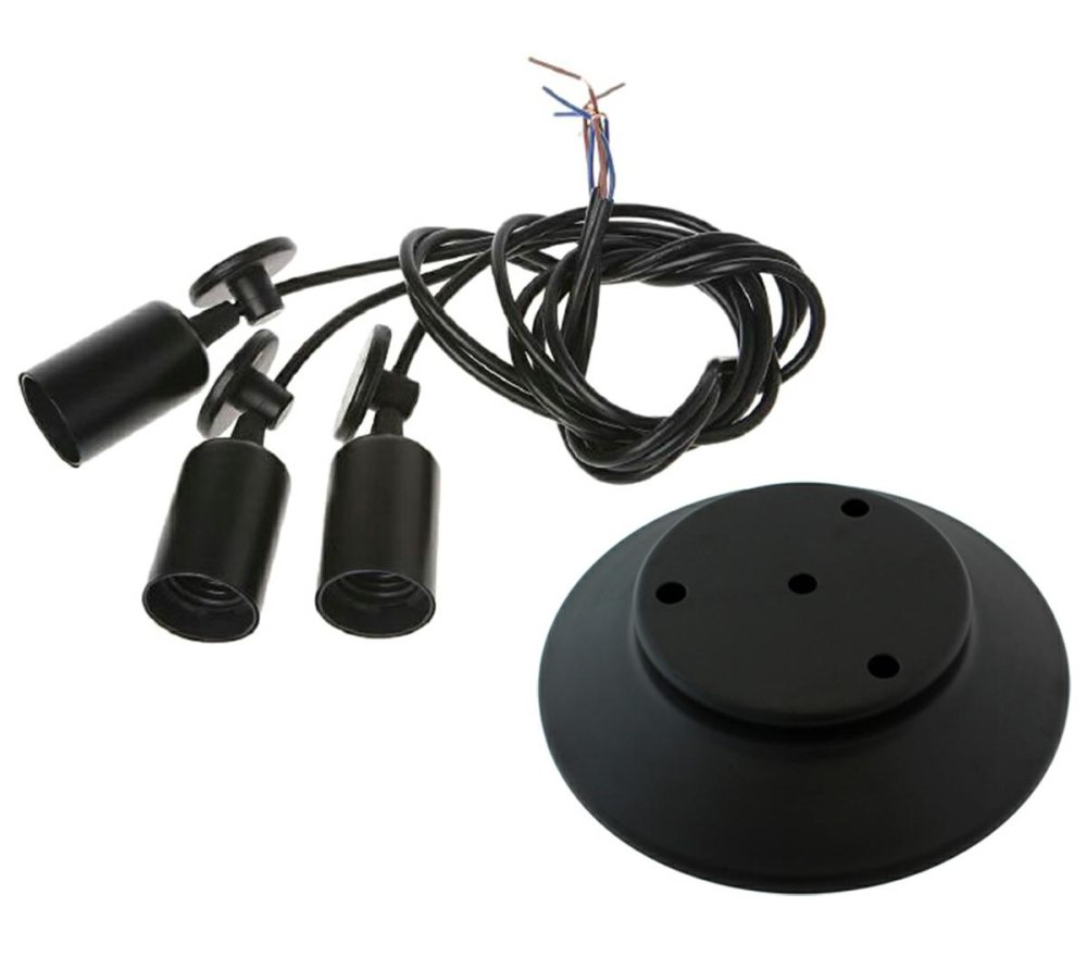 3-Arm Spider Ceiling Light Fixture, E27, Black (0)