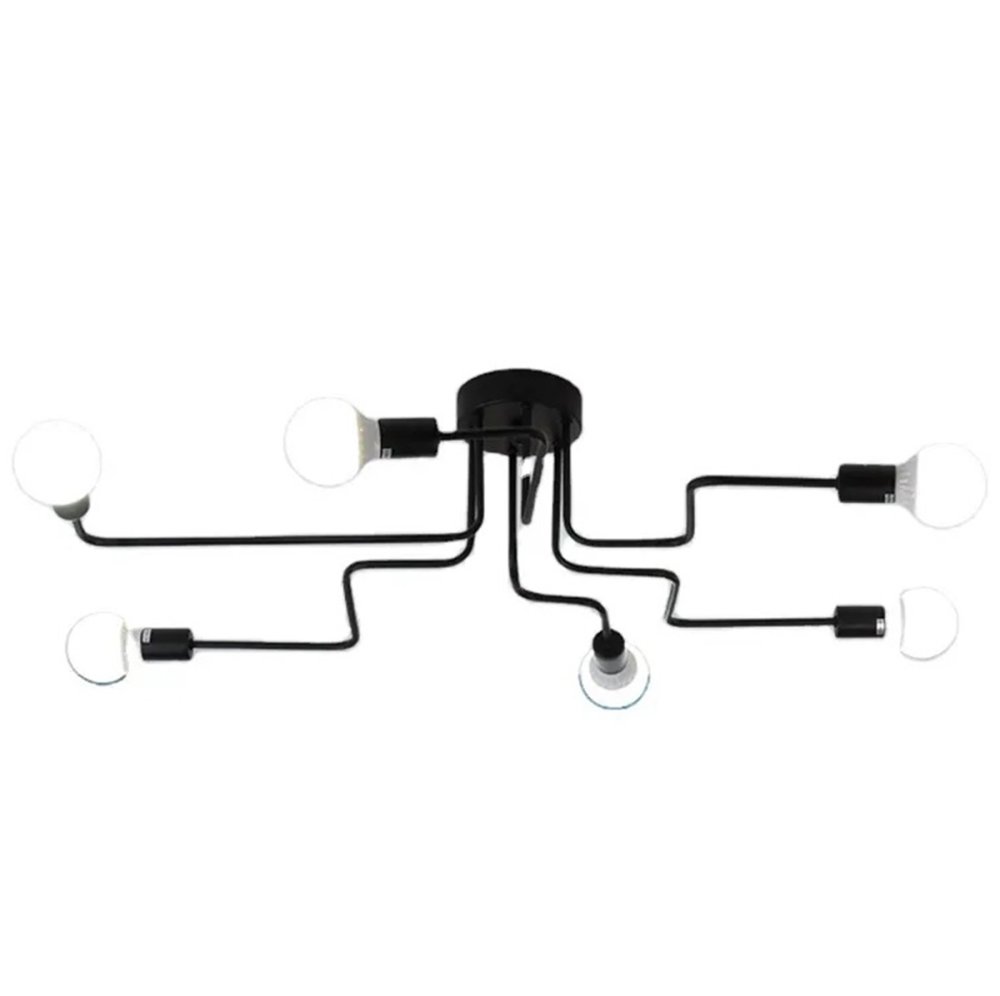 Modern 6-Arm Spider Ceiling Light Chandelier, Black (0)