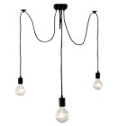 3-Arm Spider Ceiling Light Fixture, E27, Black