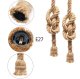 Double ceiling lamp with E27 and jute rope, black/brown