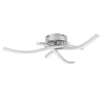 Modern LED ceiling light with 3 decorative strips, chrome