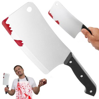 Bloody Cleaver For Murderer Killer Psychopath Costume Halloween Knife