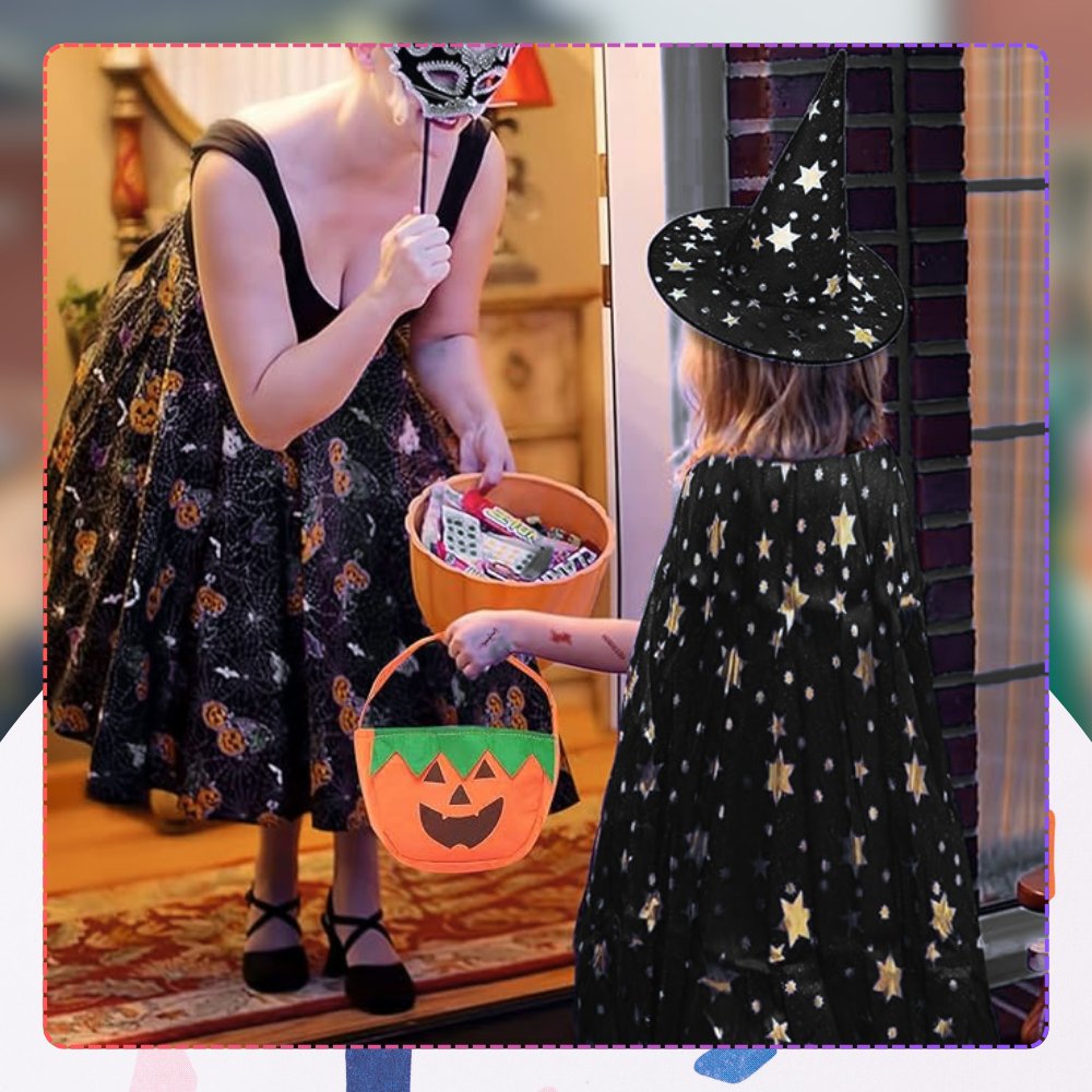 Wizard Magician Kids Halloween Costume (сloak + hat) (3)