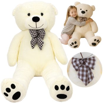 Kruzzel Large Plush Teddy Bear 140cm Soft Cuddly Toy 26091, Cream