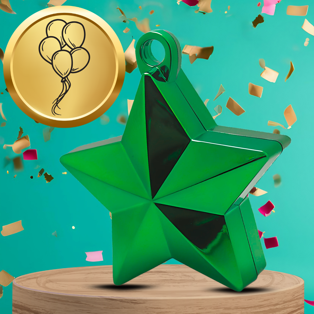 Star Shaped Helium Balloon Weight, Green, 10 cm, 170g (0)