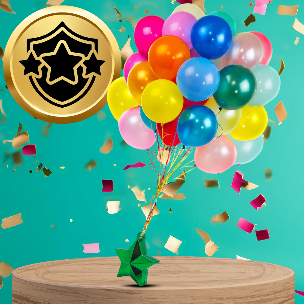 Star Shaped Helium Balloon Weight, Green, 10 cm, 170g (1)