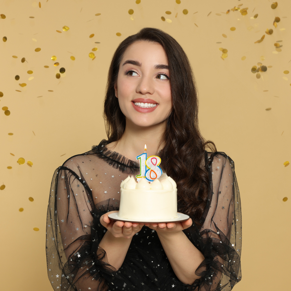 Glitter Number 18 Birthday Candle, Colorful Cake Topper (3)