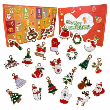 Christmas Advent Calendar for Kids with 24 Figurine Pendants