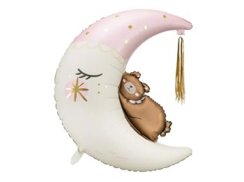 Bear on the Moon Foil Balloon for Baby Shower Birthday Party 71 x 86 cm