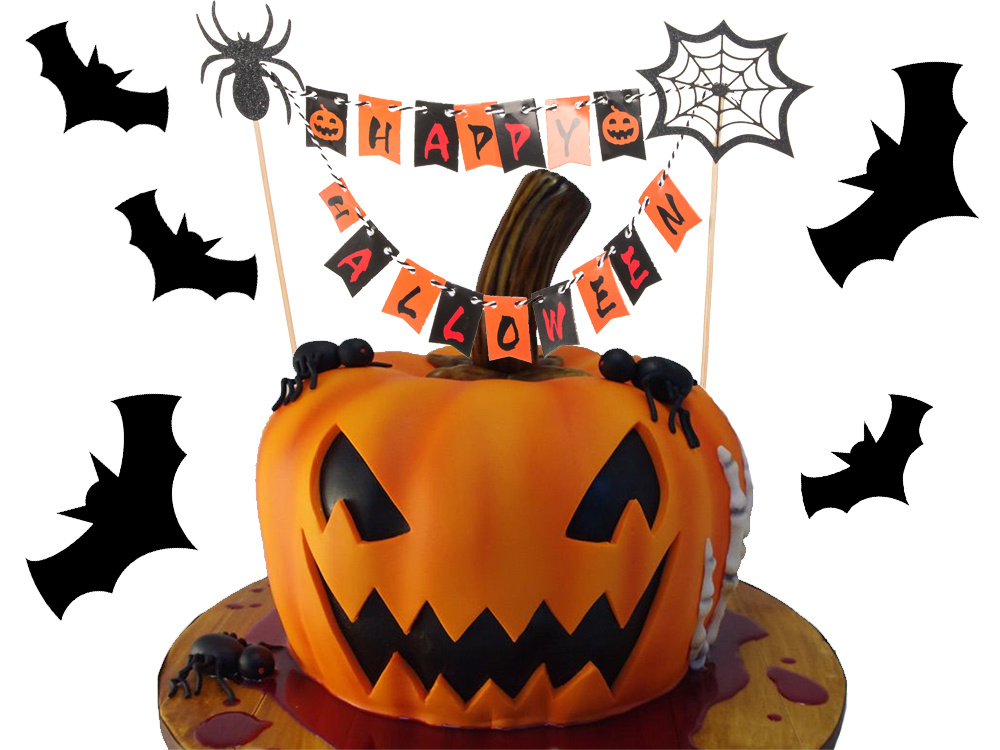 Halloween Decoration For A Cake Cupcake Picker Topper Garland Paper (1)