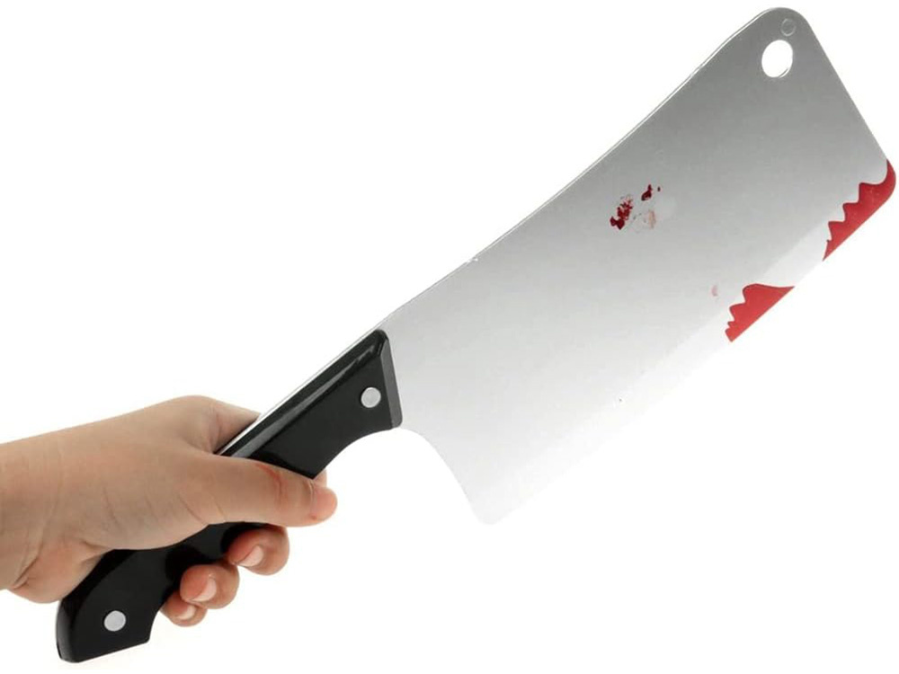 Bloody Cleaver For Murderer Killer Psychopath Costume Halloween Knife (0)