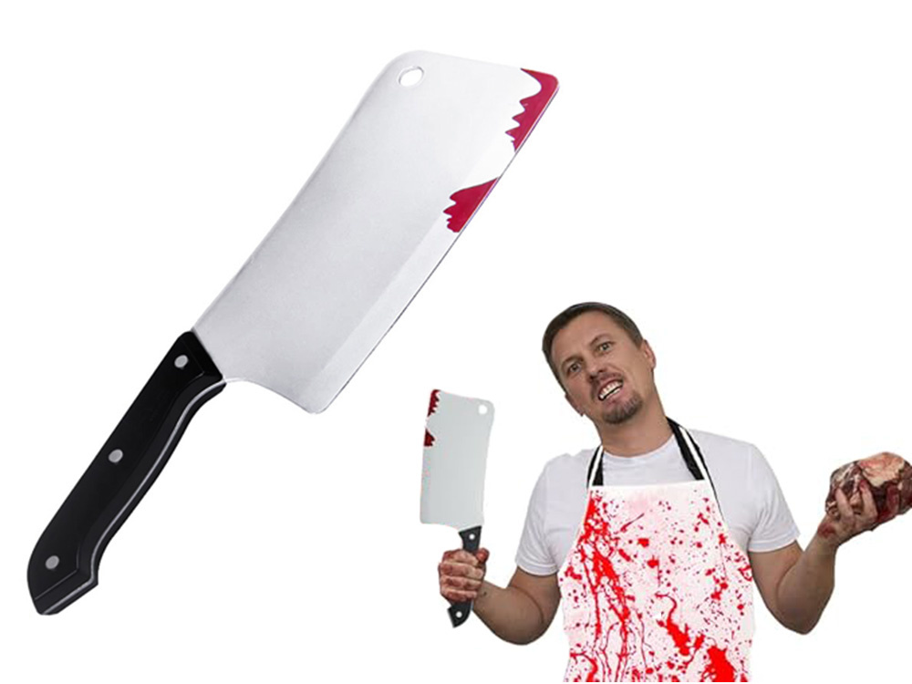 Bloody Cleaver For Murderer Killer Psychopath Costume Halloween Knife (2)
