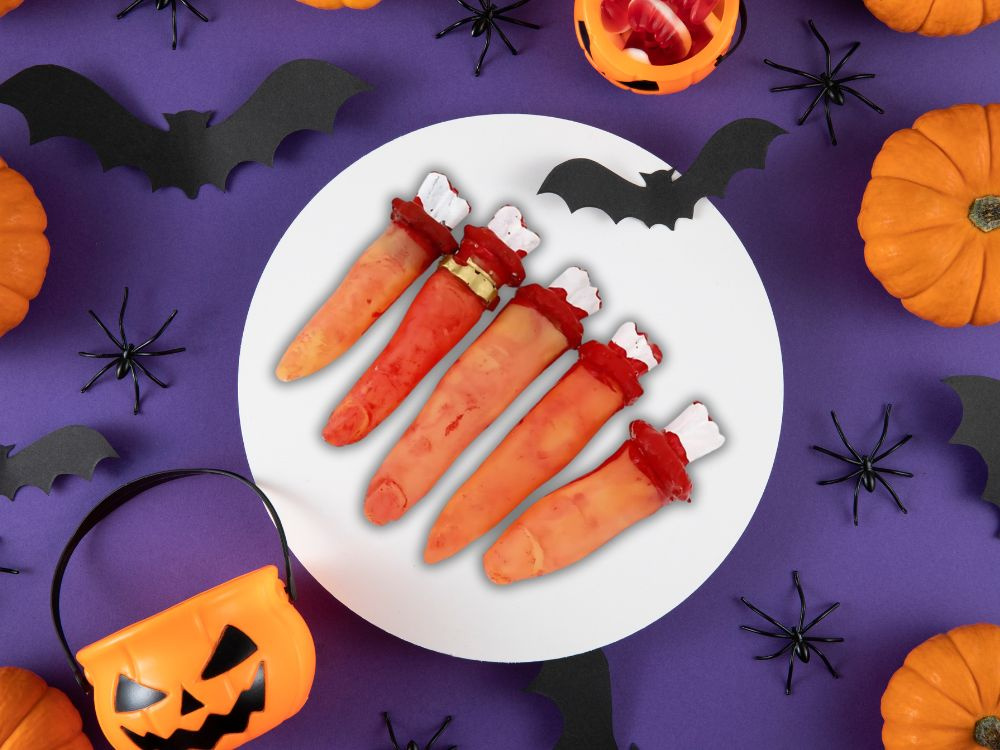 Fake Severed Fingers Halloween Decoration 5 Rubber Stitched (3)