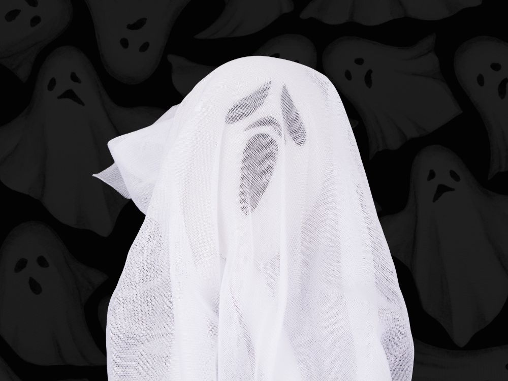 Halloween Decoration Hanging Ghost White Scream Skeleton 65Cm (0)