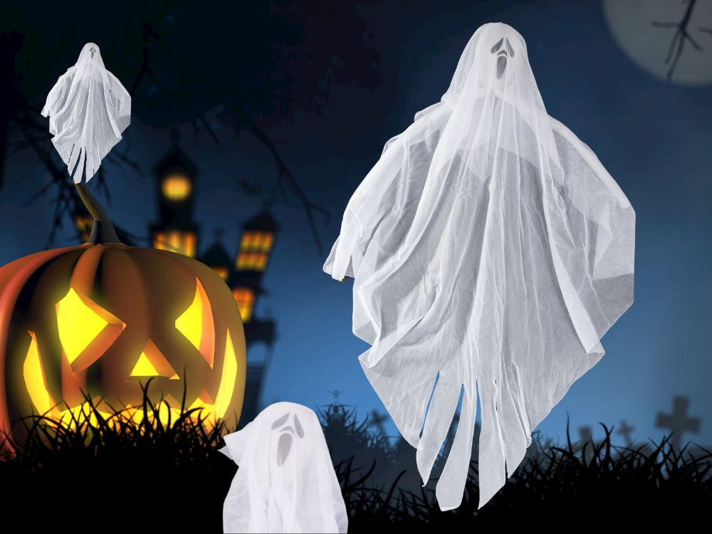 Halloween Decoration Hanging Ghost White Scream Skeleton 65Cm (2)