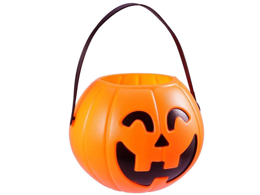 Halloween Candy Bucket Container Pumpkin, 15cm x 13cm (3)