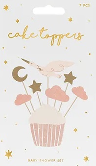 Stork Cupcake Toppers for Baby Shower 11-12 cm, 7 pcs (1)