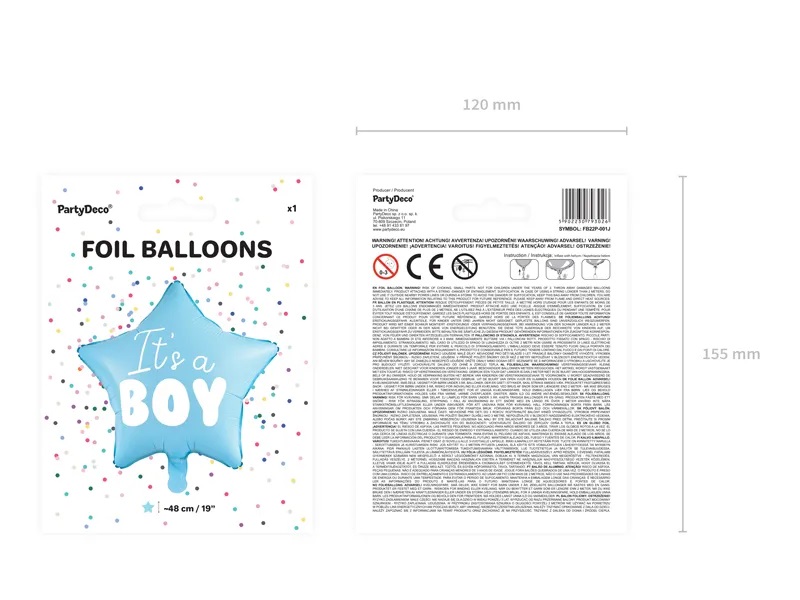 Foil balloon 48cm "It's a boy", blue (1)