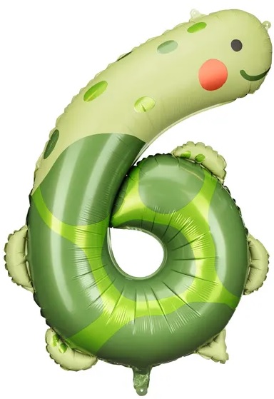 Foil balloon 75x96 cm "Number 6", turtle (0)