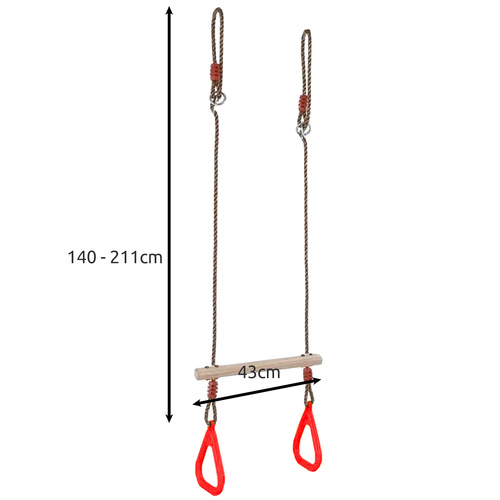 Swing for Children, Gymnastic Trapeze, Acrobatic Bar Kruzzel 25383 (7)
