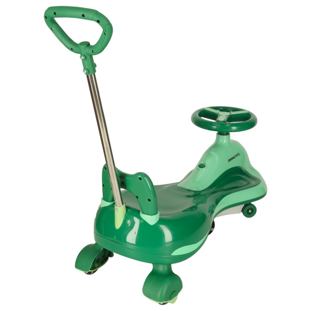 Swing FIX S2 Wiggle Car with LED Wheels and Push Handle, Green, max 100kg (3)
