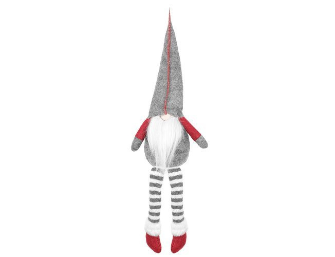 Sitting Christmas Gnome Decoration, Grey (2)