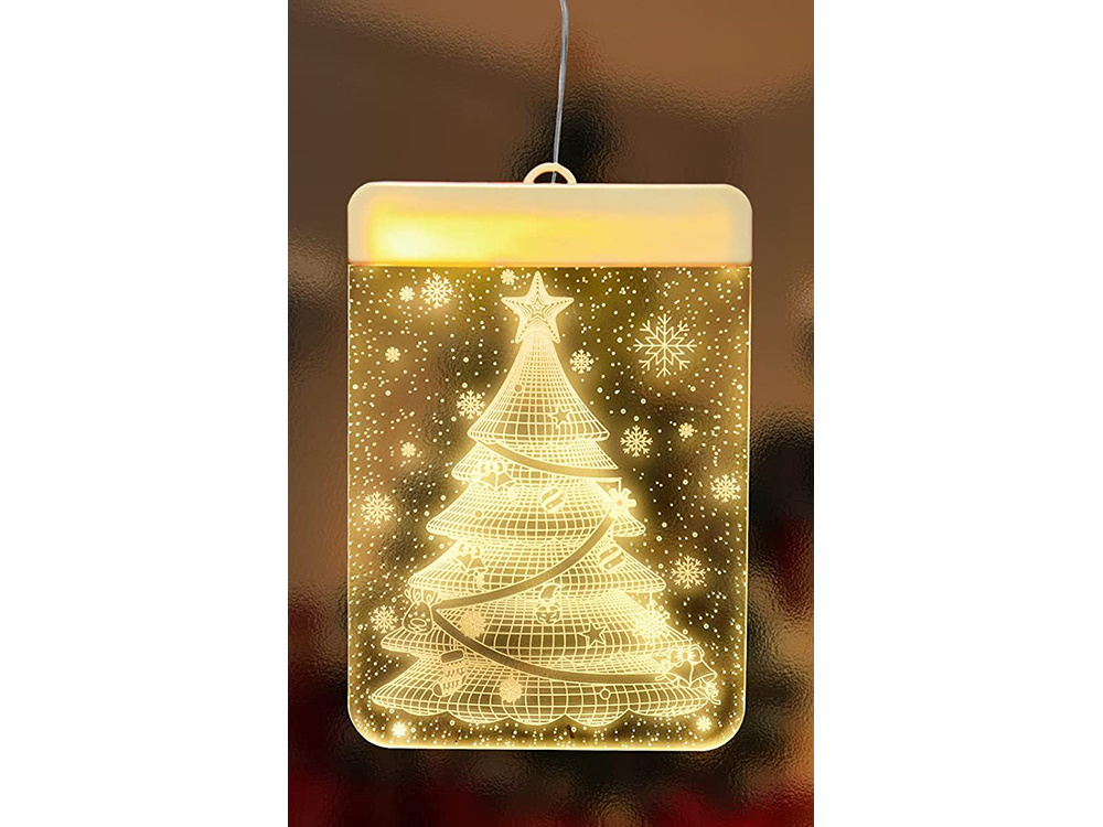3D Stained Glass Window Decoration, Christmas Tree Lights (0)
