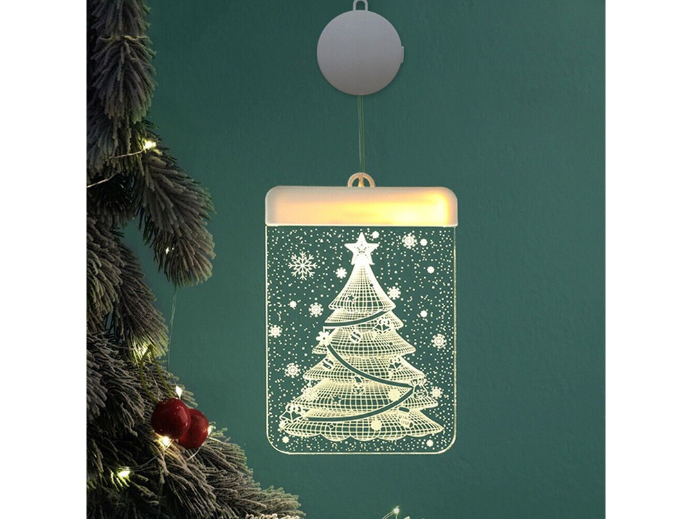 3D Stained Glass Window Decoration, Christmas Tree Lights (5)