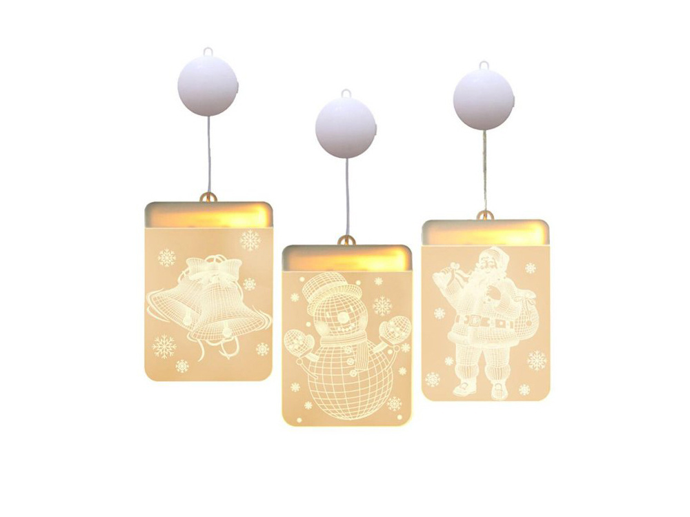 3D Stained Glass Window Decoration, Christmas Bells Lights (3)