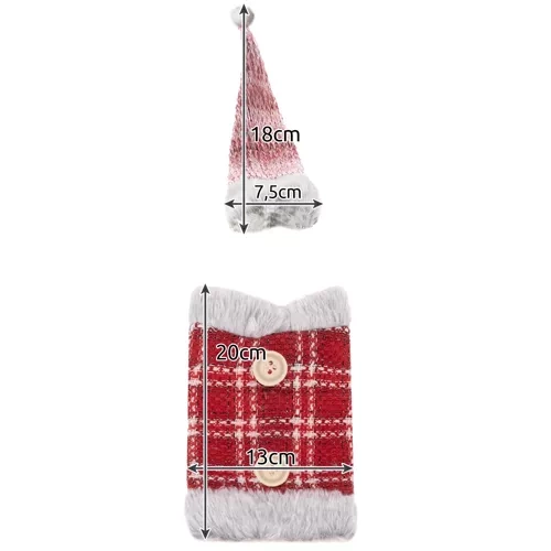 Ruhhy 22589 Christmas Bottle Cover with Hat, Red and Grey (1)