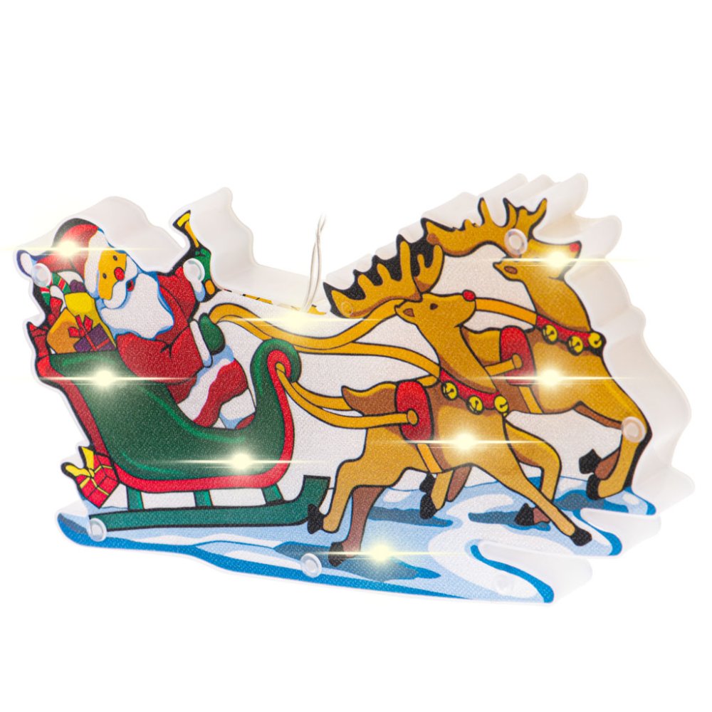 Wall Windows LED Light Decoration Christmas Sled (1)