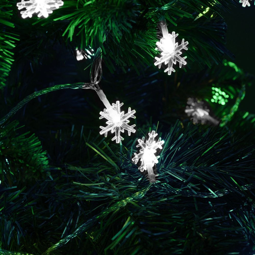 Christmas Fairy Lights Snowflakes 100 LED, 10 m, Cold White (4)