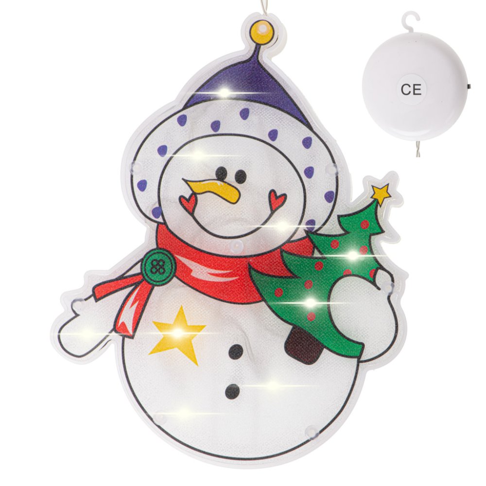 Wall Windows LED Light Christmas Decoration Snowman (5)