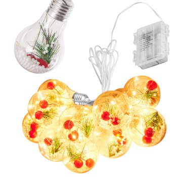 Christmas Fairy Lights Bulbs 50 LED Battery Operated, 3 m, Warm White