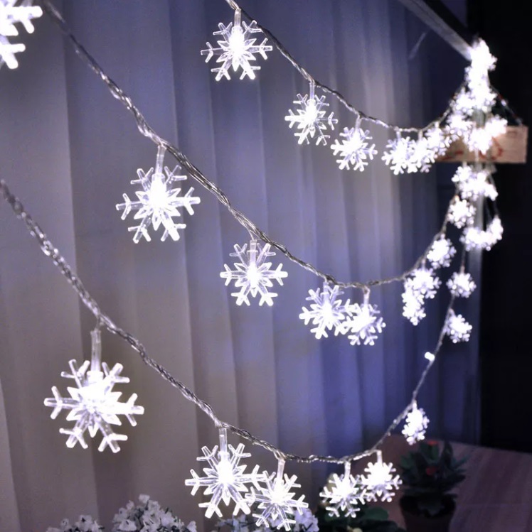 Christmas Fairy Lights Snowflakes 100 LED, 10 m, Cold White (0)