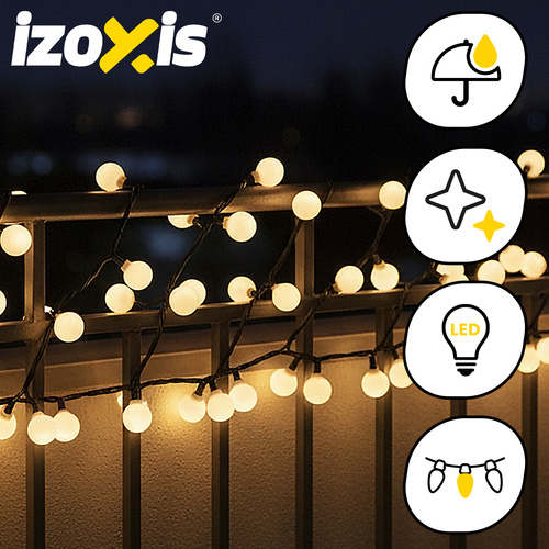 Izoxis 26264 LED Ball String Lights 300 LEDs 30m for Outdoor Use, Warm White (3)