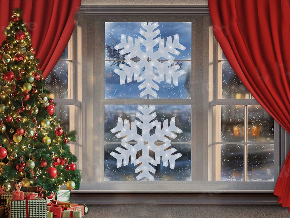 Luminous window decoration snowflake LED 40cm star (1)