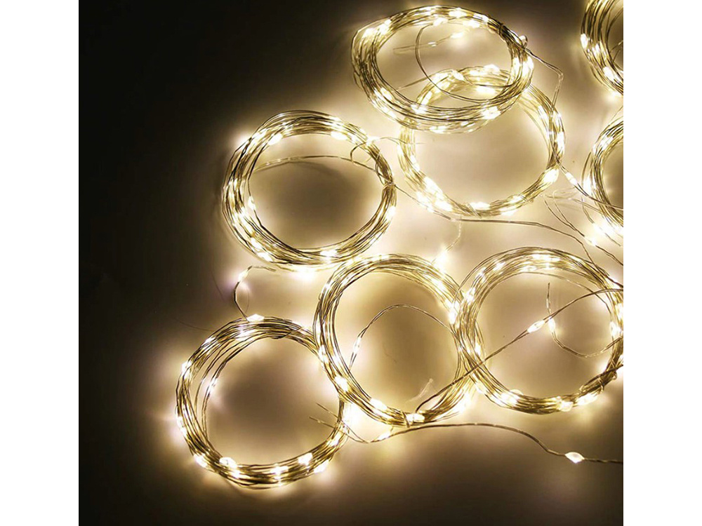 Christmas Curtain, String Wire Fairy Lights, 300 LED, 3x3 m, Warm White (7)
