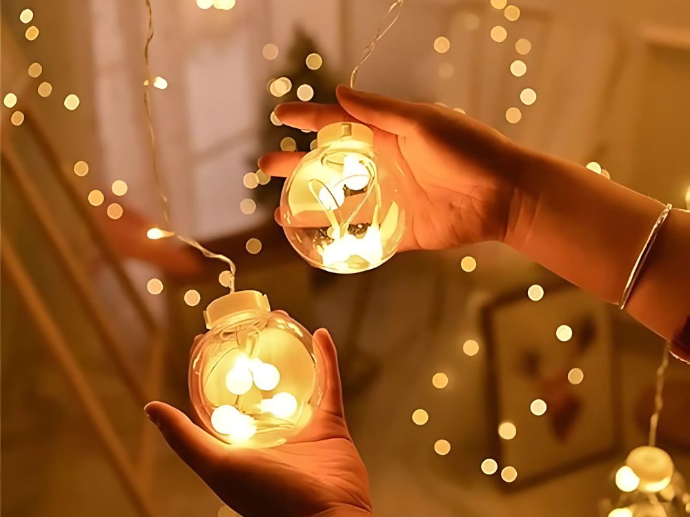 Christmas Curtain, Garland Lights, 138 LED, IP44, Warm White (7)