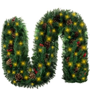 Christmas Tree Garland 2.7m with Lights Ruhhy 22325