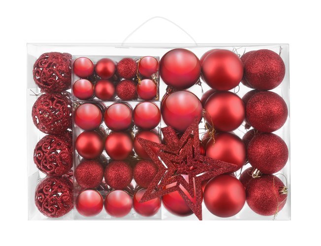 Set of Christmas Tree Decoration Balls 100 pcs, red (6)