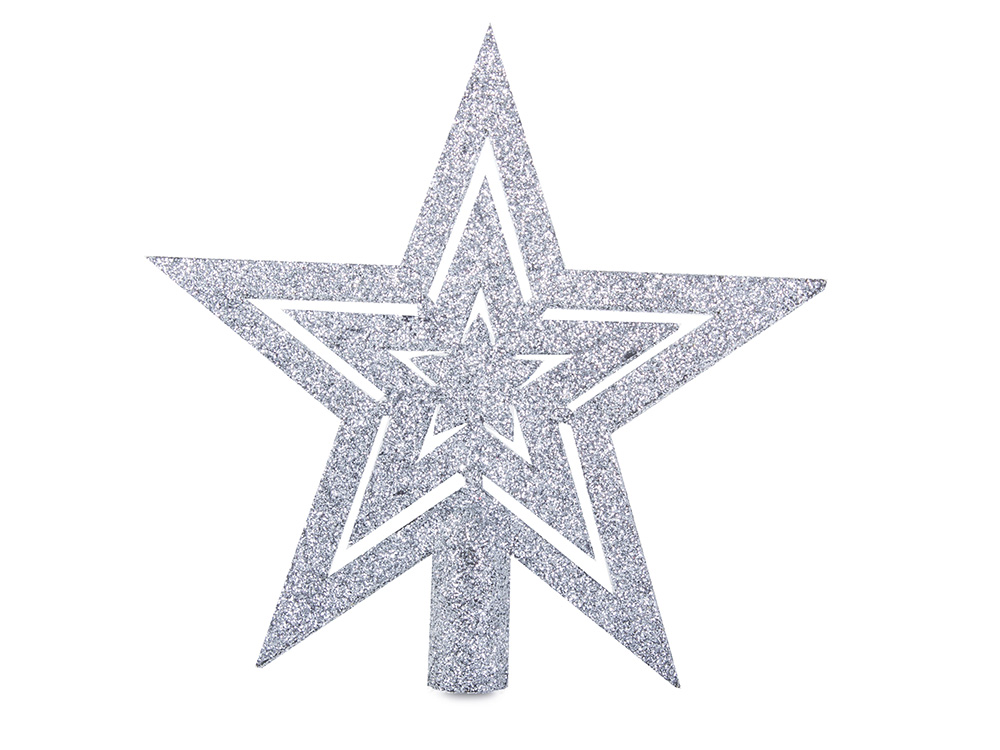 100 Pieces Christmas Tree Decoration Balls and Star Set, Silver (4)