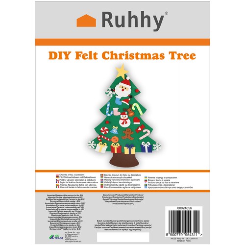 Felt Christmas tree with ornaments (0)
