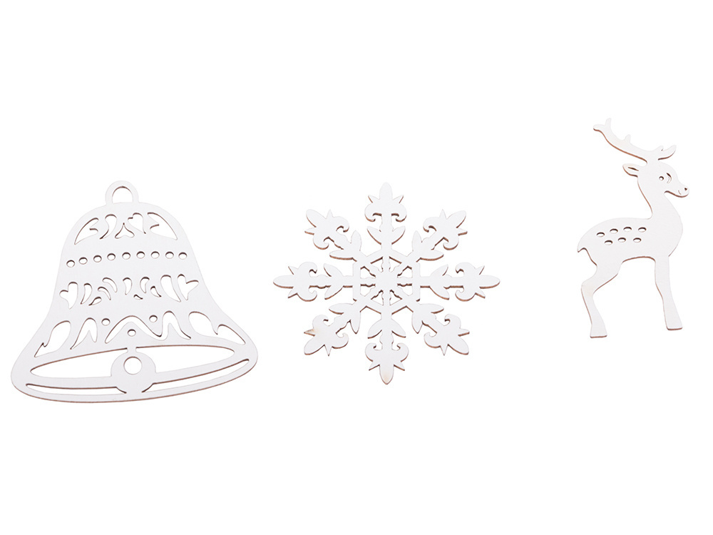 Wooden Christmas Tree Decorations, Pendants, Ornaments, 20 pcs. (3)