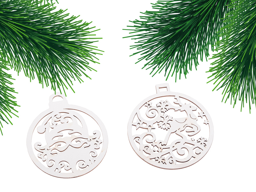 Wooden Christmas Tree Decorations, Pendants, Ornaments, 20 pcs. (4)