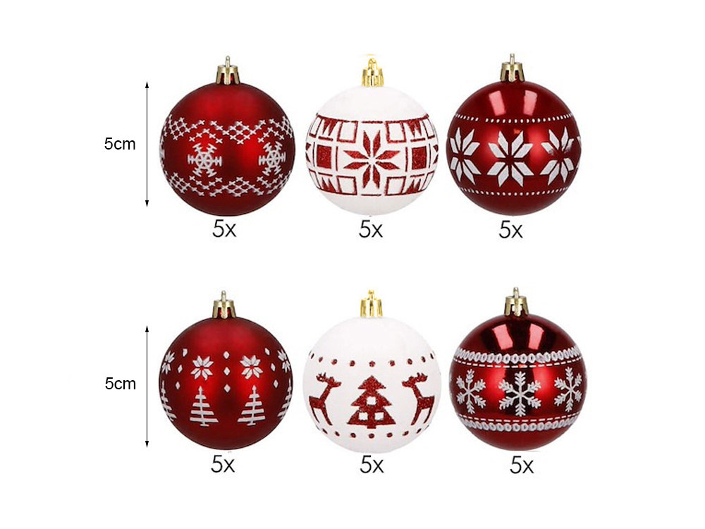 Christmas Tree Decorations, Baubles, 5 cm, 30 pcs. (5)
